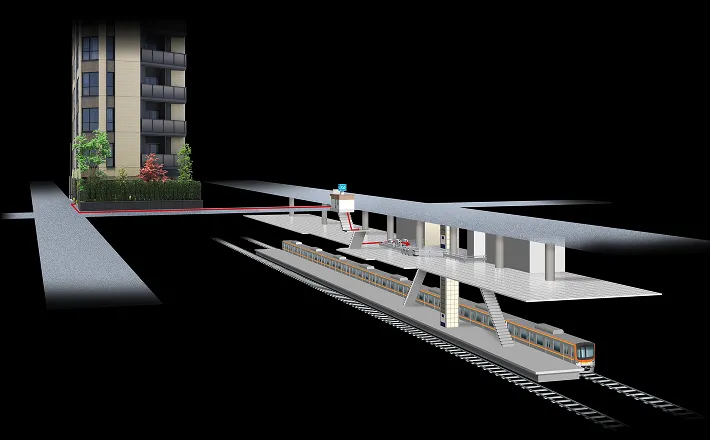 東京メトロ有楽町線「江戸川橋」駅へのアプローチ概念イラスト