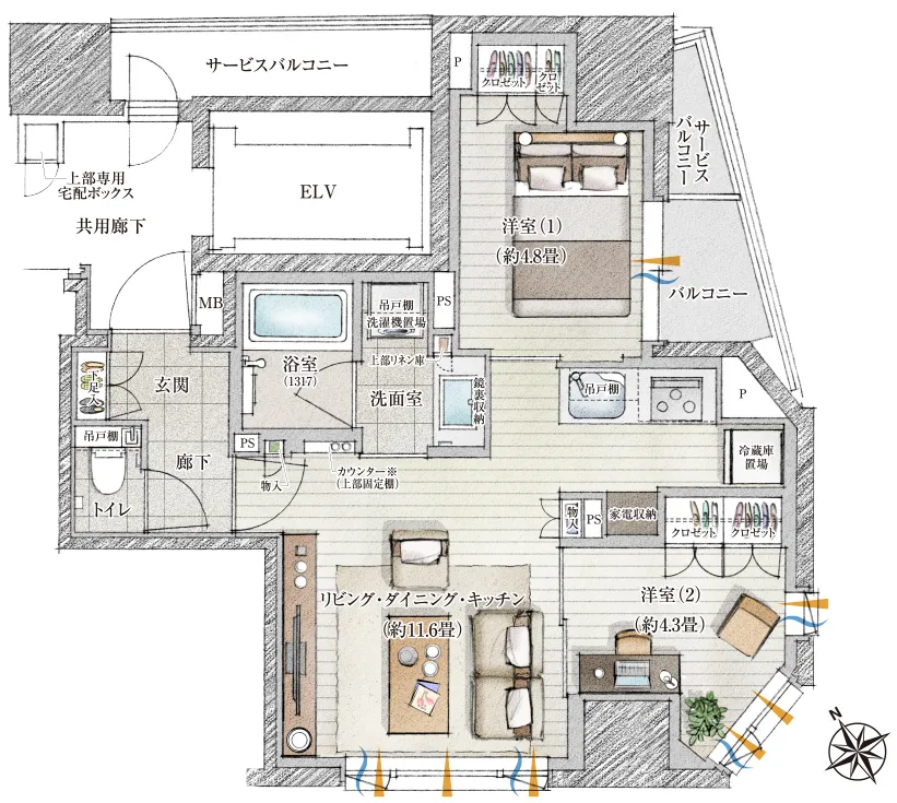 D type 家具レイアウト